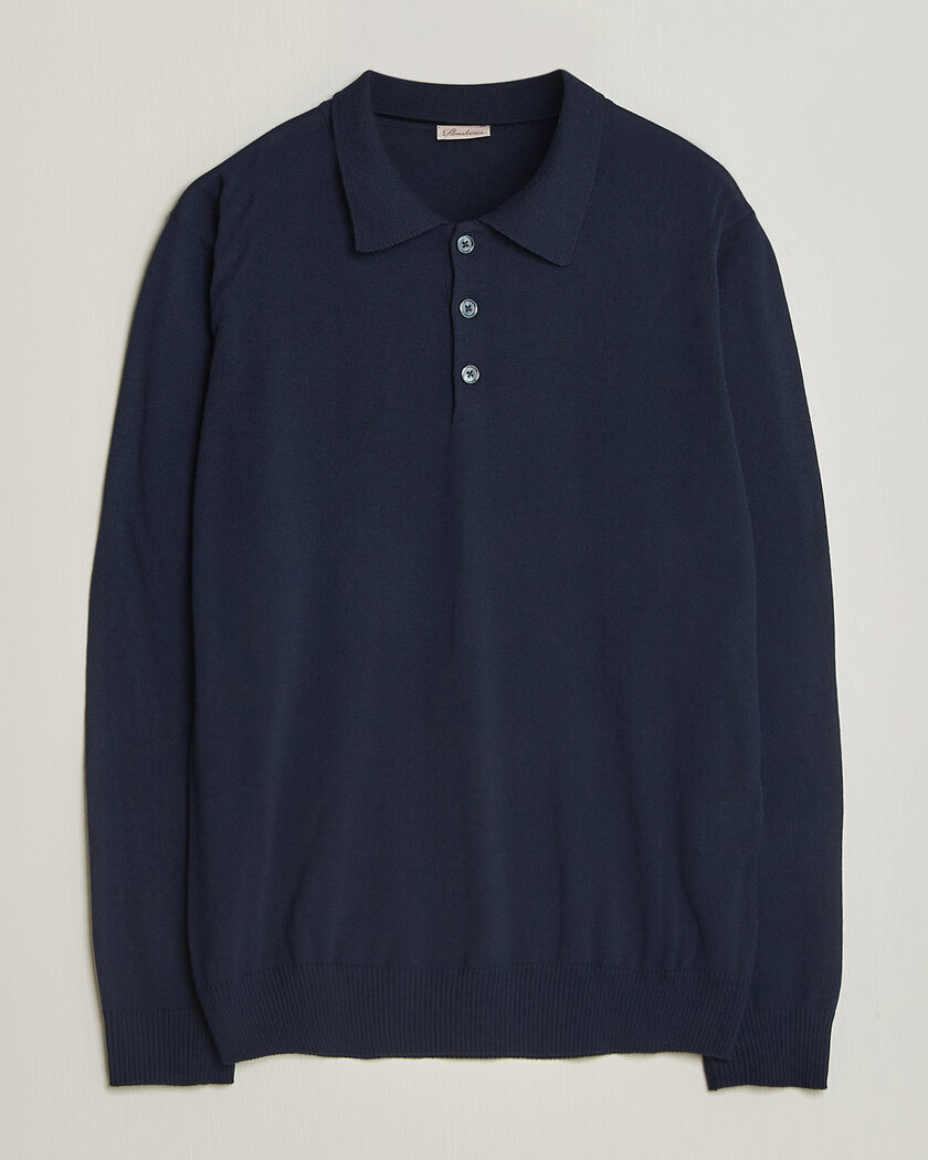 Stenströms Merino Polo Navy – Blauw