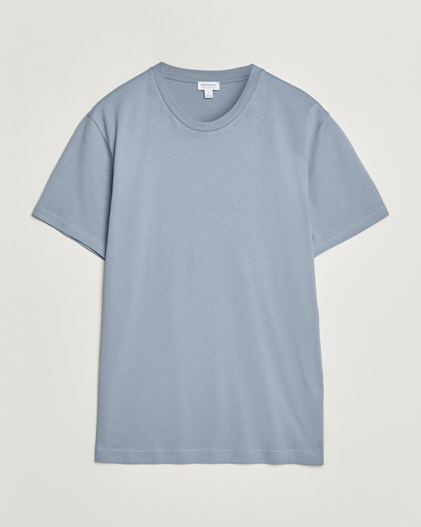 Sunspel Riviera Midweight T-Shirt Powder Blue – Bleu