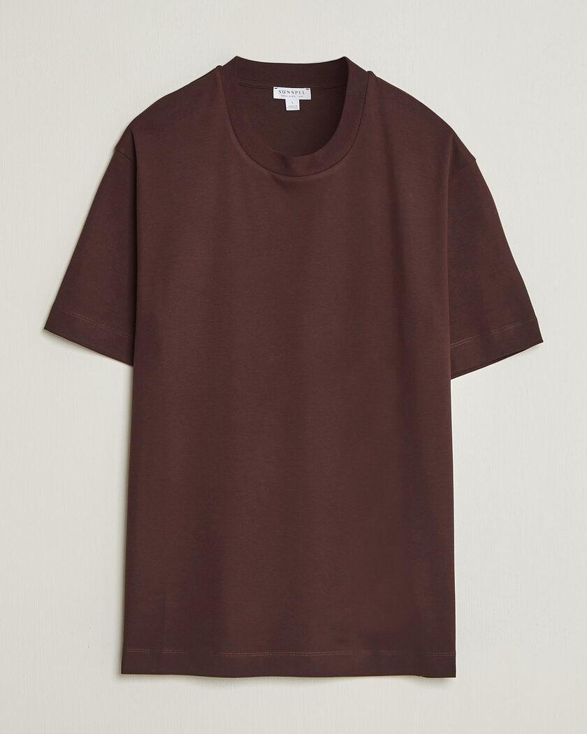 Sunspel Heavy Weight Supima Cotton T-Shirt Dark Brown – Marron