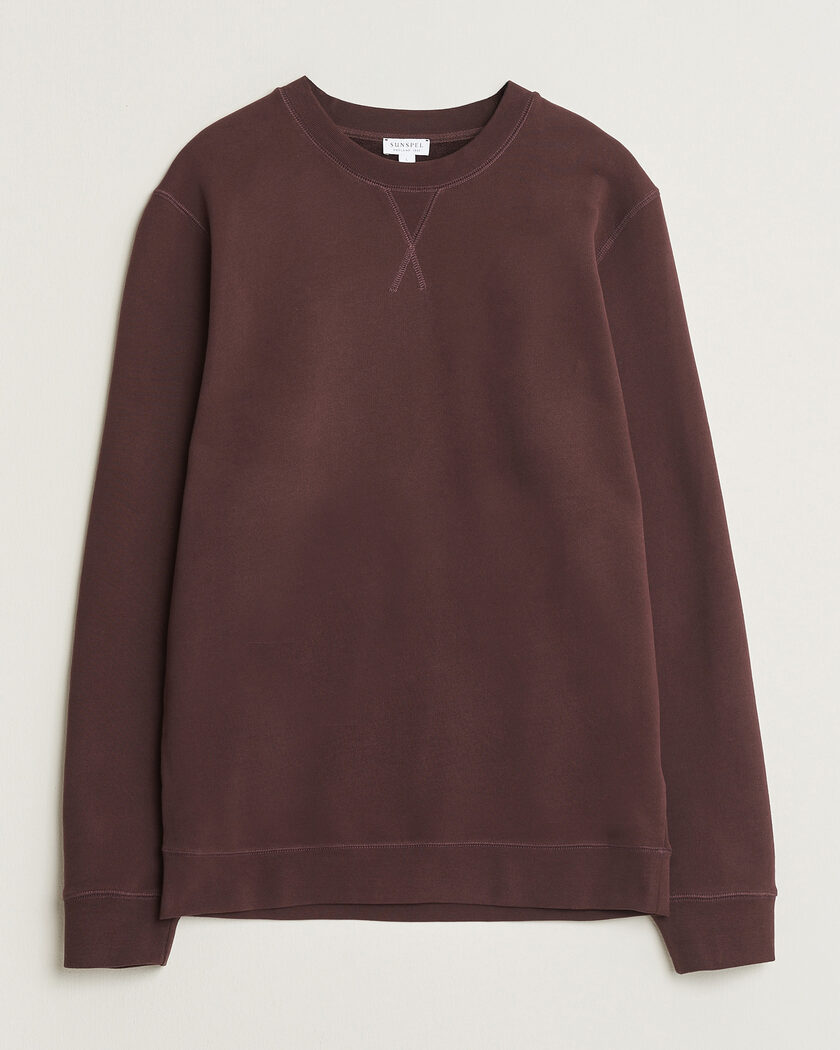 Sunspel Loopback Sweatshirt Dark Brown – Bruin