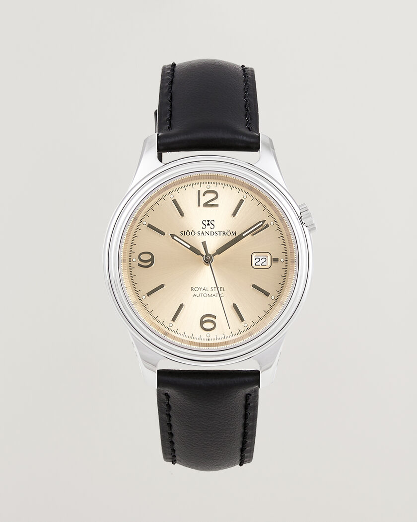 Sjöö Sandström Royal Steel 41mm Black Calf – Goud