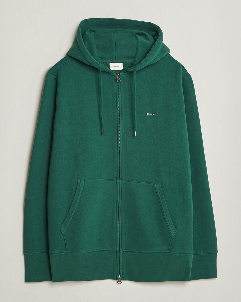 Gant Tournament Full Zip Hoodie Green – Vert