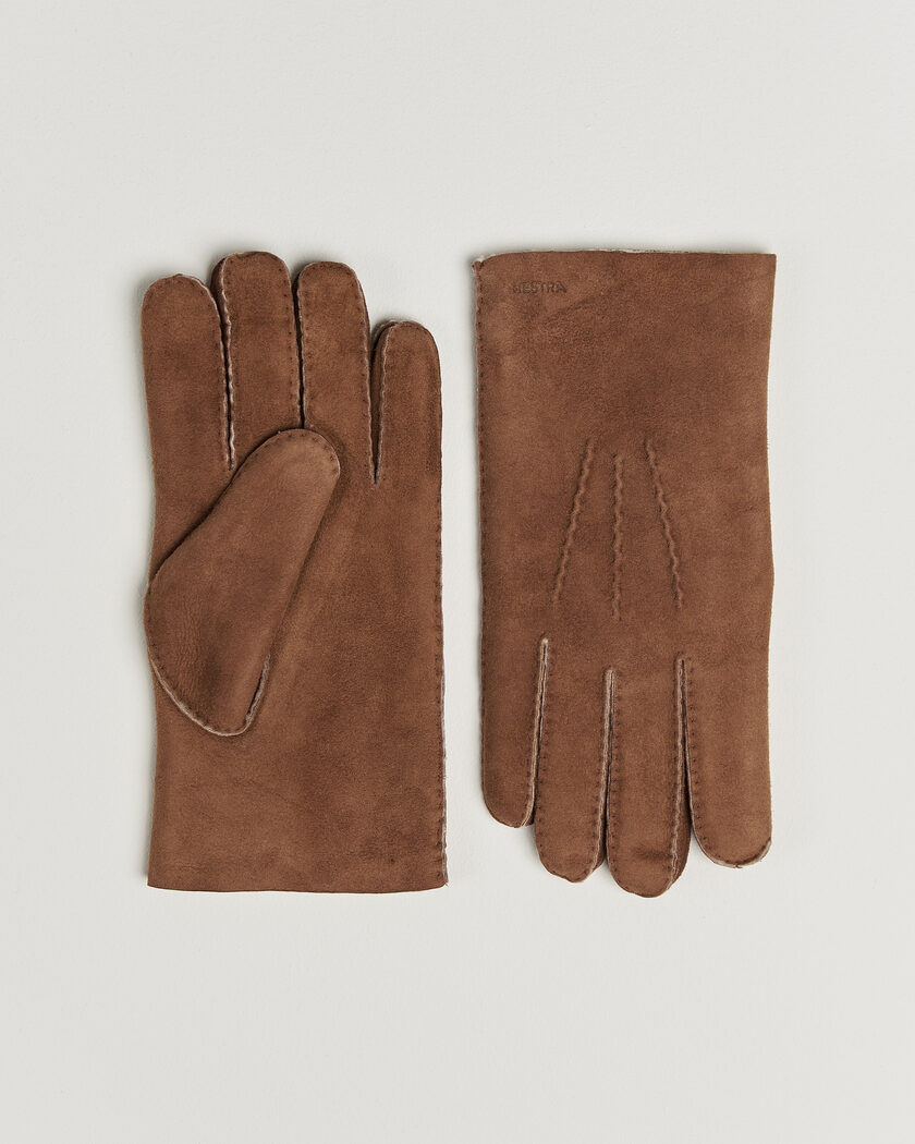 Hestra Bernard Lambskin Suede Glove Brown – Marron