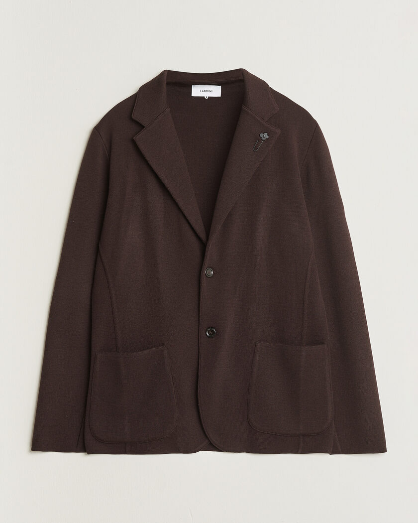 Lardini Knitted Wool Blazer Brown – Bruin