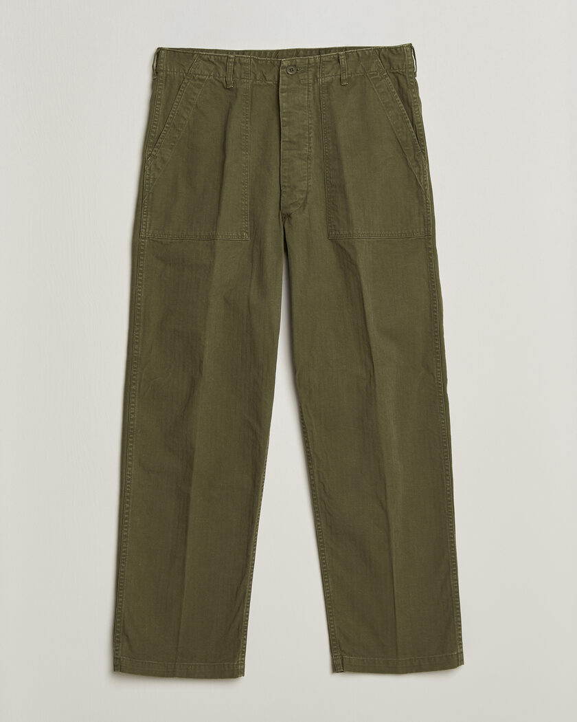 orSlow Vintage Fit Herringbone Fatigue Pants Army Green – Vert