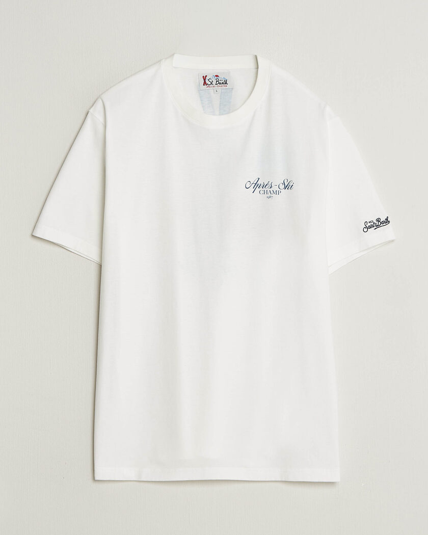MC2 Saint Barth Back Printed Cotton T-Shirt Ski Post Race – Blanc