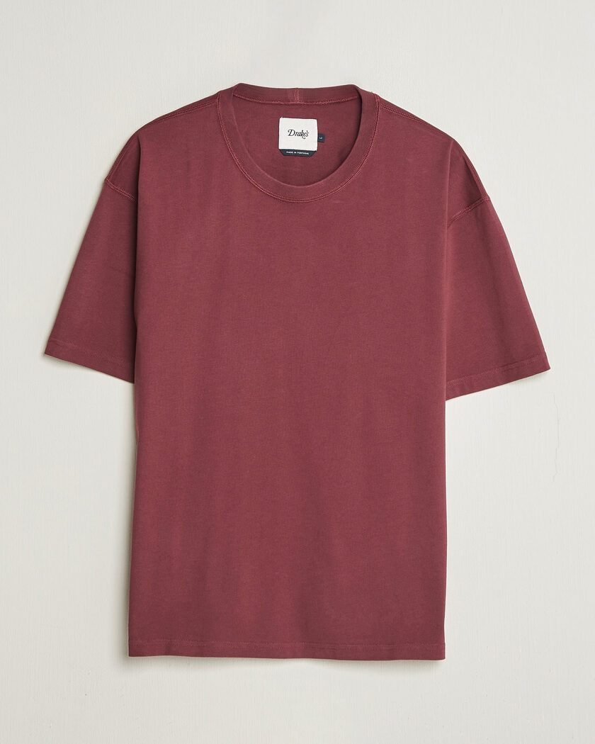 Drake's O´Clock Back Print Hiking T-Shirt Dark Plum – Grijs