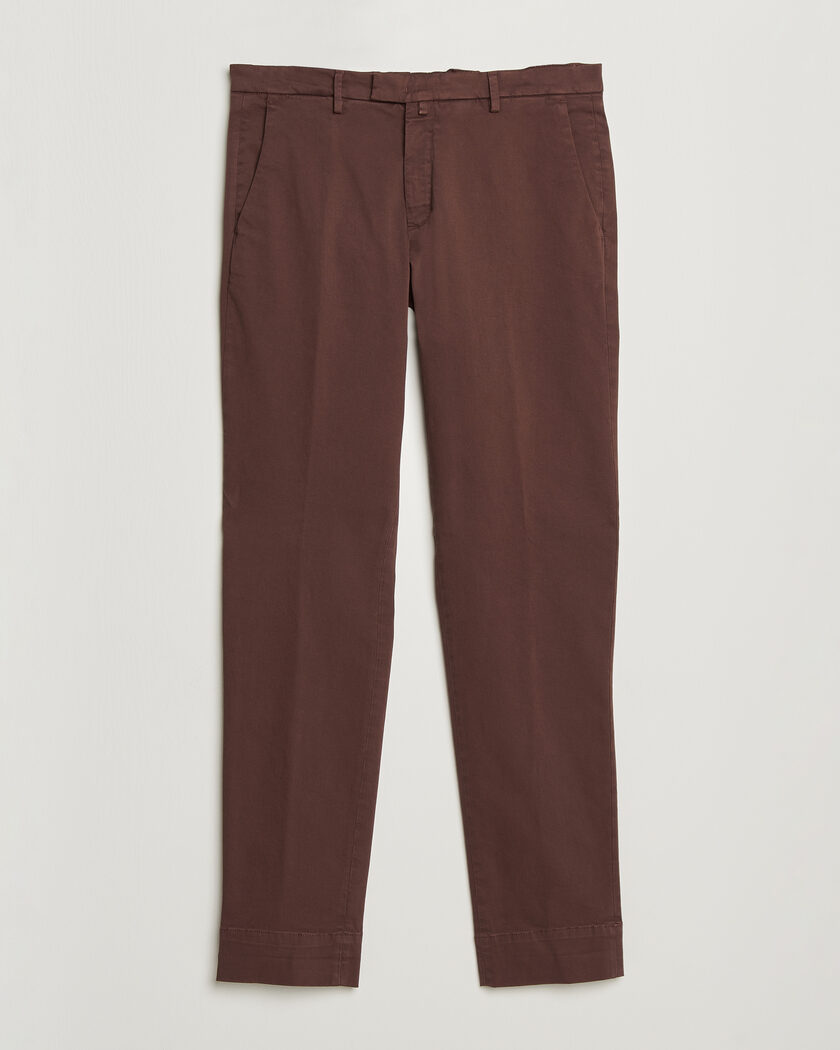 Briglia 1949 Slim Fit Cotton Stretch Trousers Burgundy – Rouge