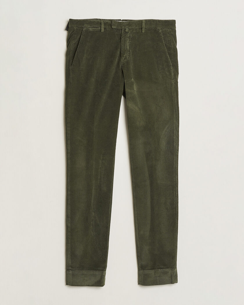 Briglia 1949 Slim Fit Corduroy Trousers Dark Green – Groen