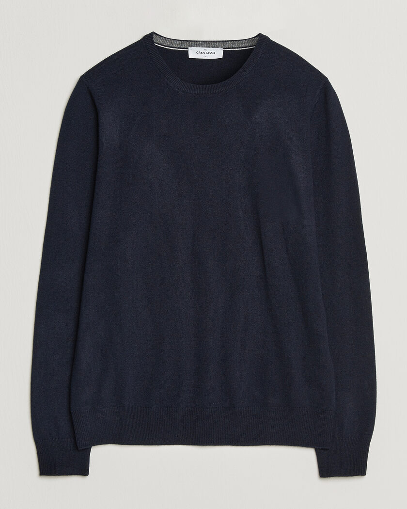 Gran Sasso Wool/Cashmere Crew Neck Navy – Bleu