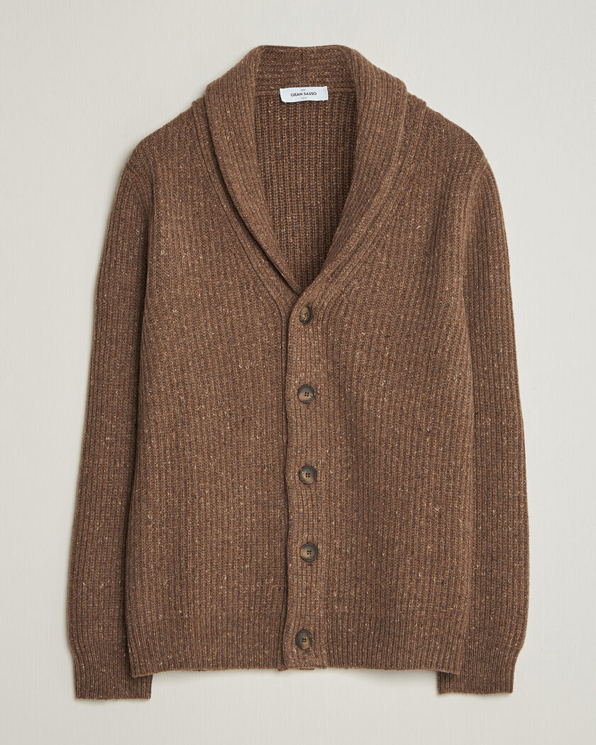 Gran Sasso Wool/Cashmere Donegal Cardigan Brown – Marron