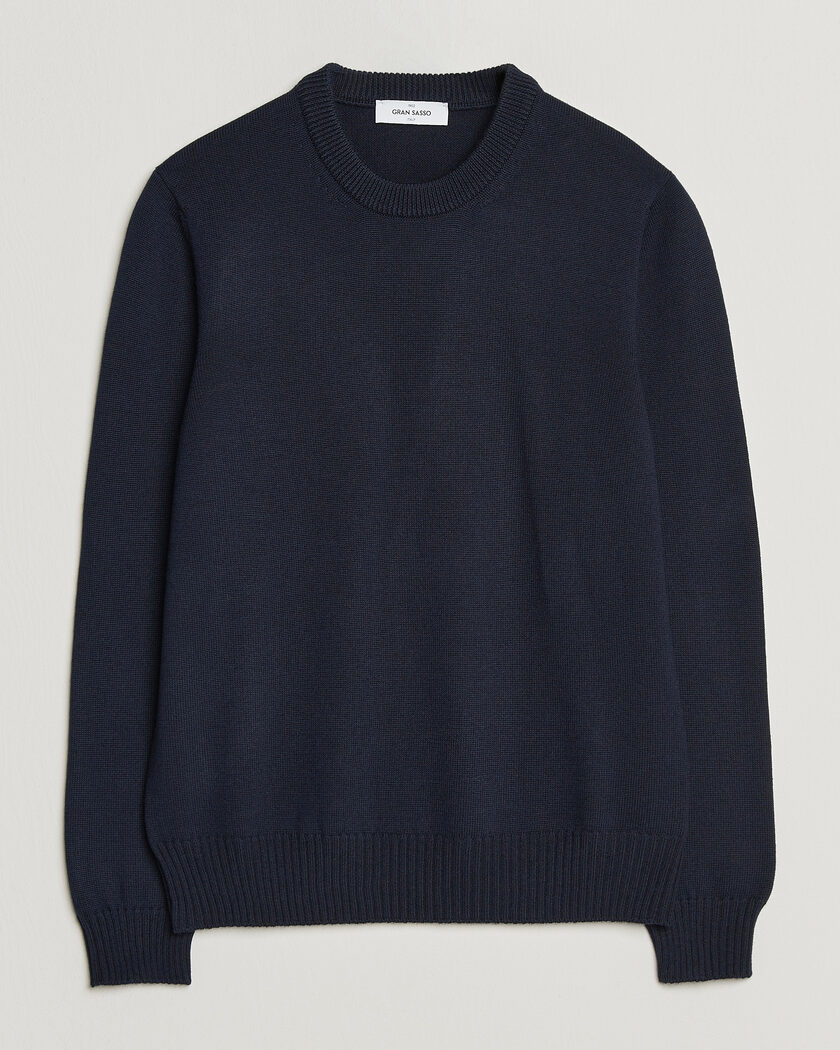 Gran Sasso Merino Knitted Crew Neck Navy – Bleu