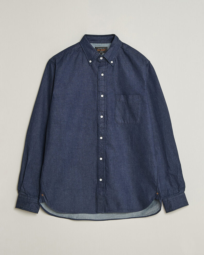 BEAMS PLUS Denim Button Down Shirt Indigo – Bleu