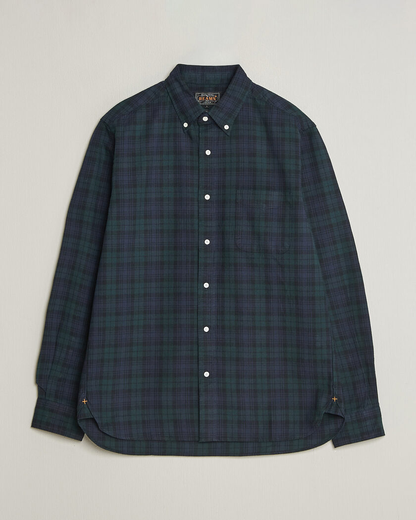 BEAMS PLUS Button Down Shirt Black Watch – Bleu