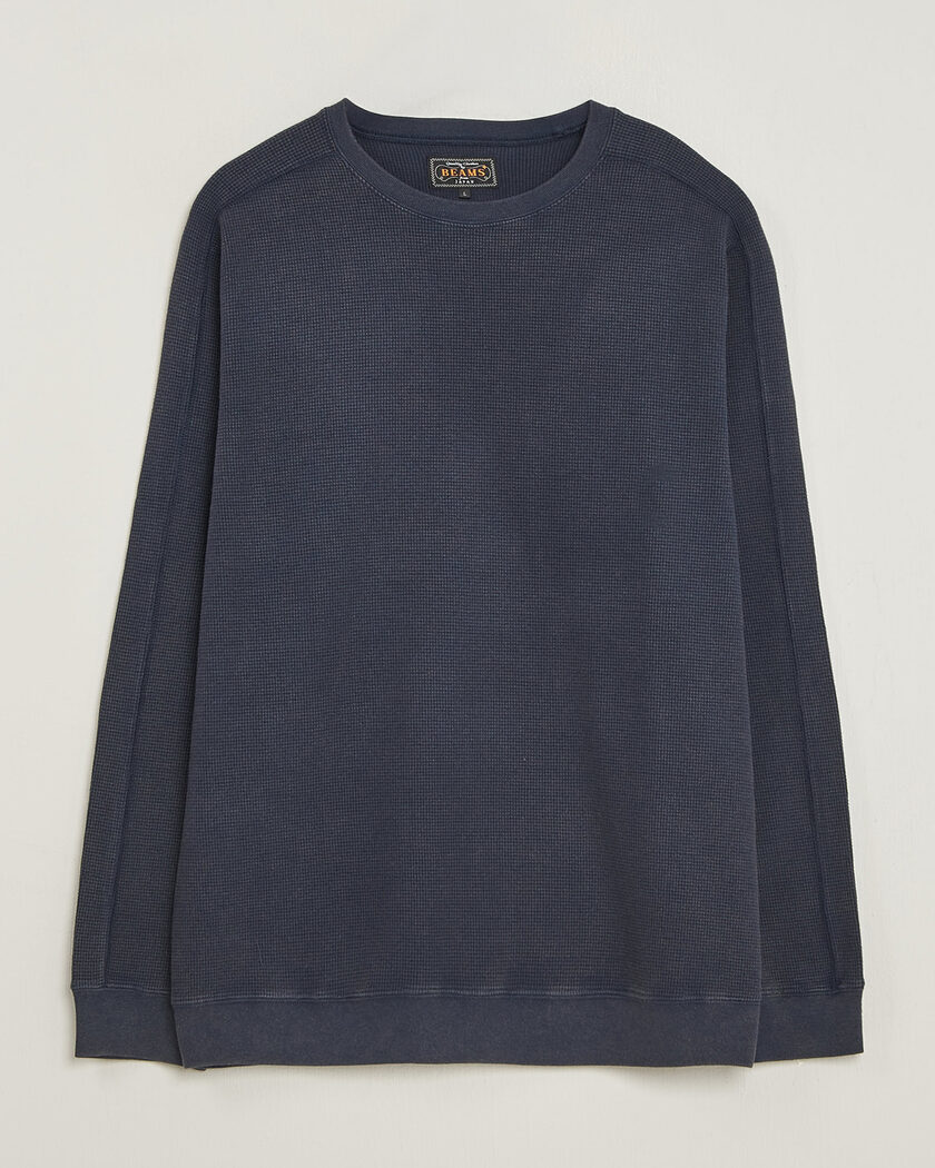 BEAMS PLUS Fade Thermal Crew Navy – Bleu
