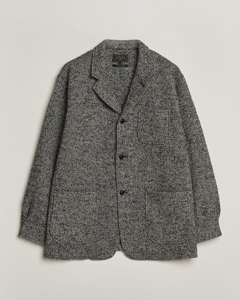 BEAMS PLUS Wool Herringbone Jacket Grey – Gris