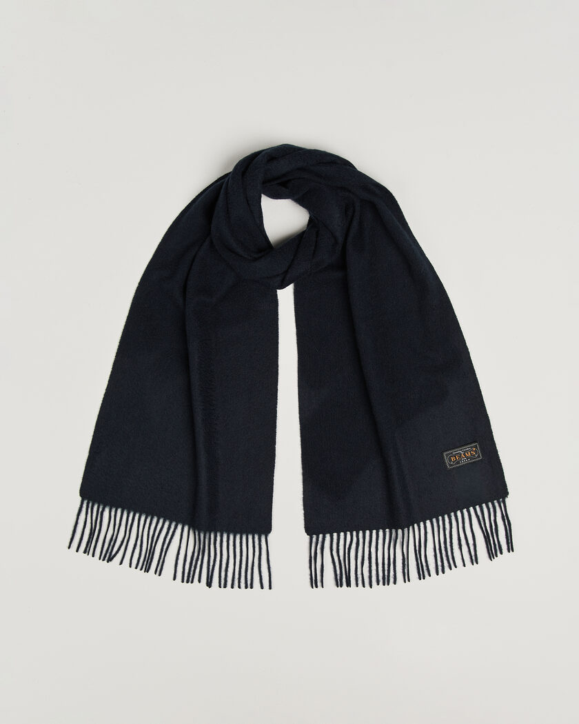 BEAMS PLUS Cashmere Scarf Navy – Bleu