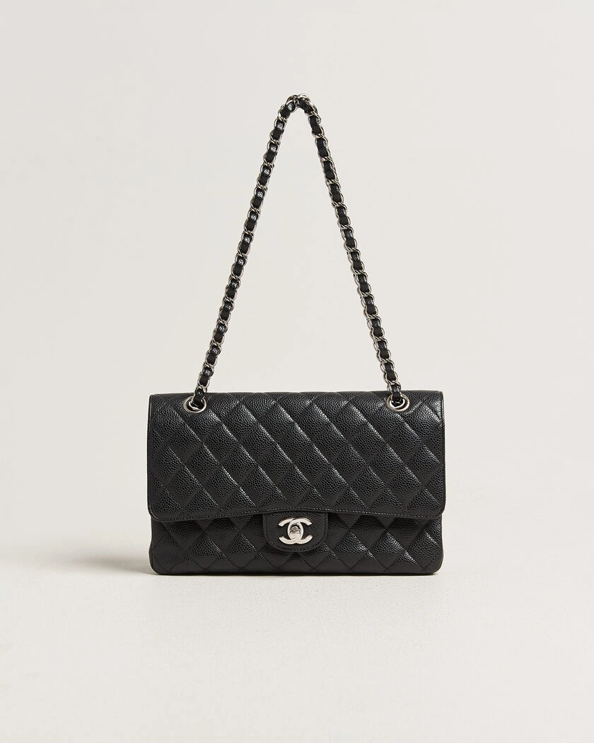 Chanel Pre-Owned Classic Medium Single Flap Bag Caviar Black – Zwart