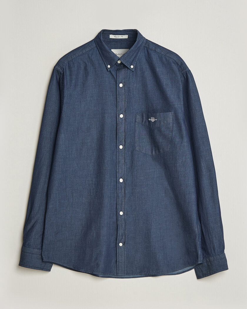 Gant Regular Fit Indigo Shirt Dark Indigo – Blauw