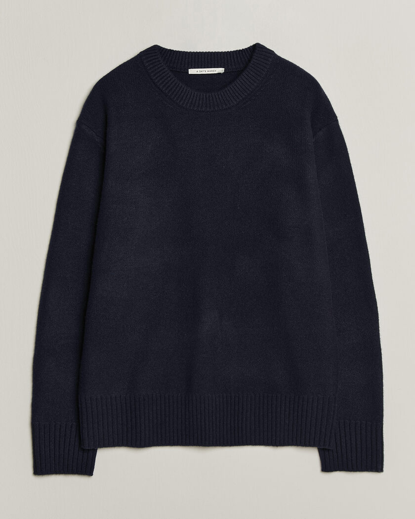 A Day's March Tietar Boiled Merino Sweater Navy – Bleu