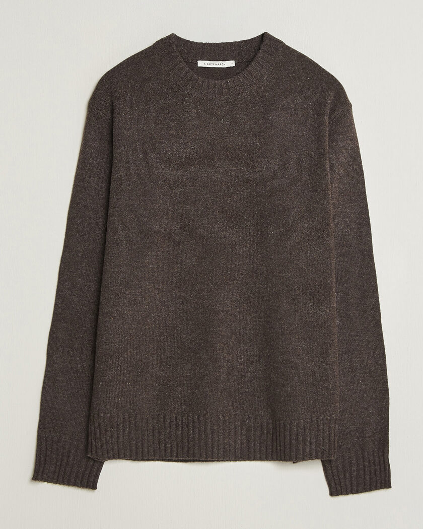 A Day's March Marlow Lambswool Sweater Dark Brown – Marron