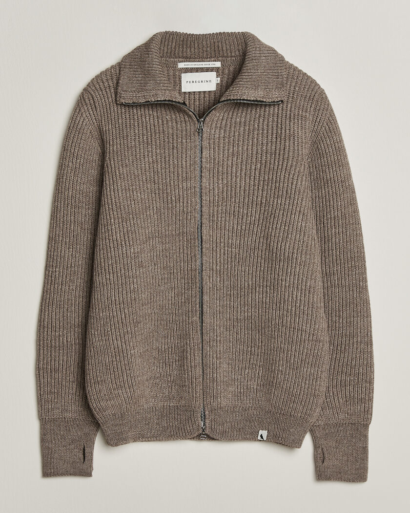Peregrine Fisherman Merino Zip Cardigan Light Brown – Bruin