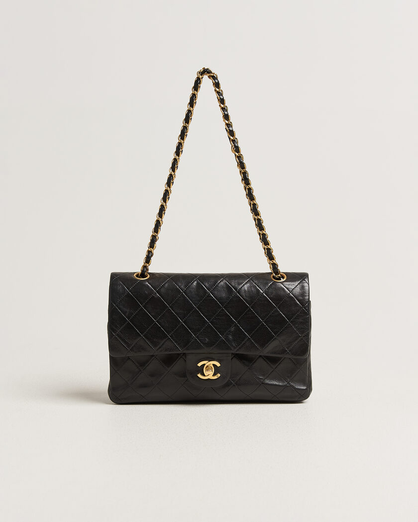 Chanel Pre-Owned Classic Medium Double Flap Bag Lambskin Black – Noir