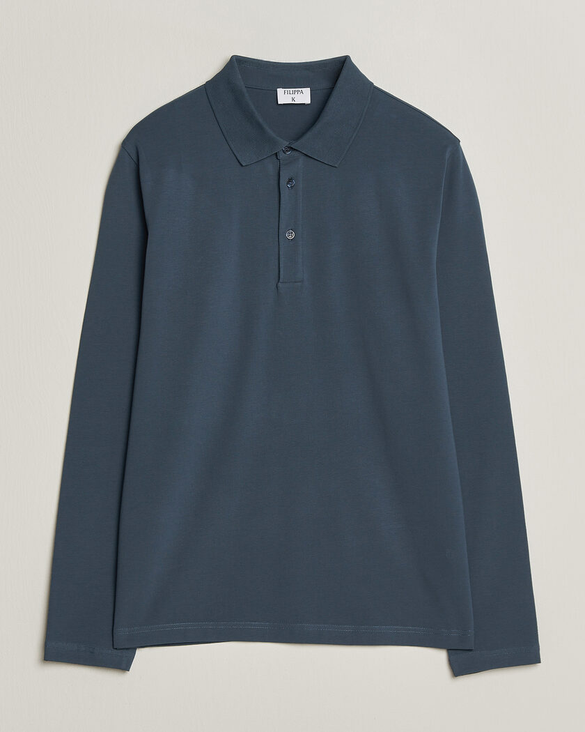 Filippa K Luke Lycra Polo Shirt Stone Blue – Blauw