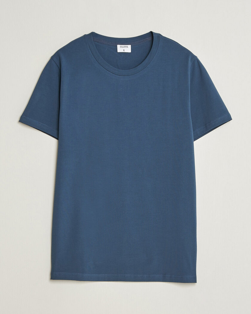 Filippa K Soft Lycra T-Shirt Stone Blue – Blauw