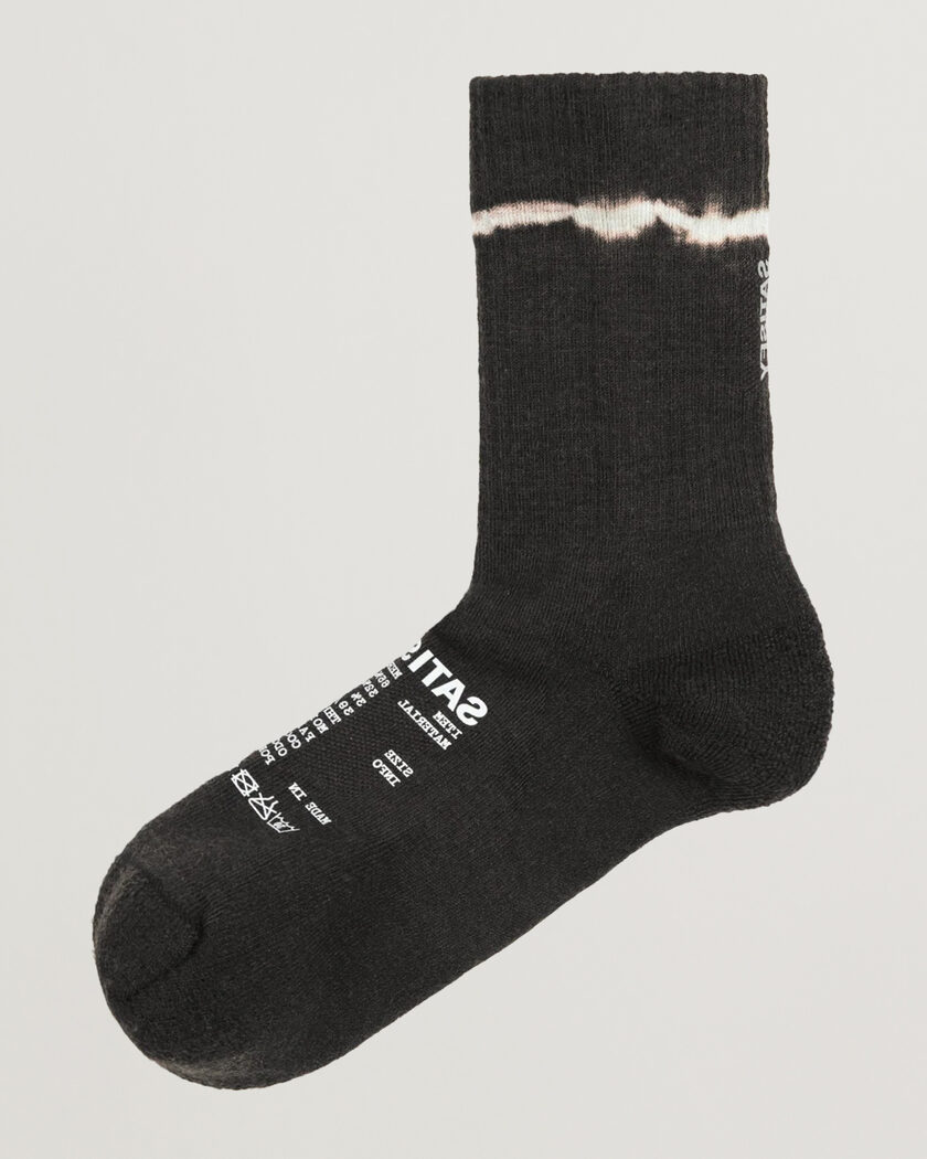 Satisfy Merino Nylon Tube Socks Black Tie Dye – Zwart