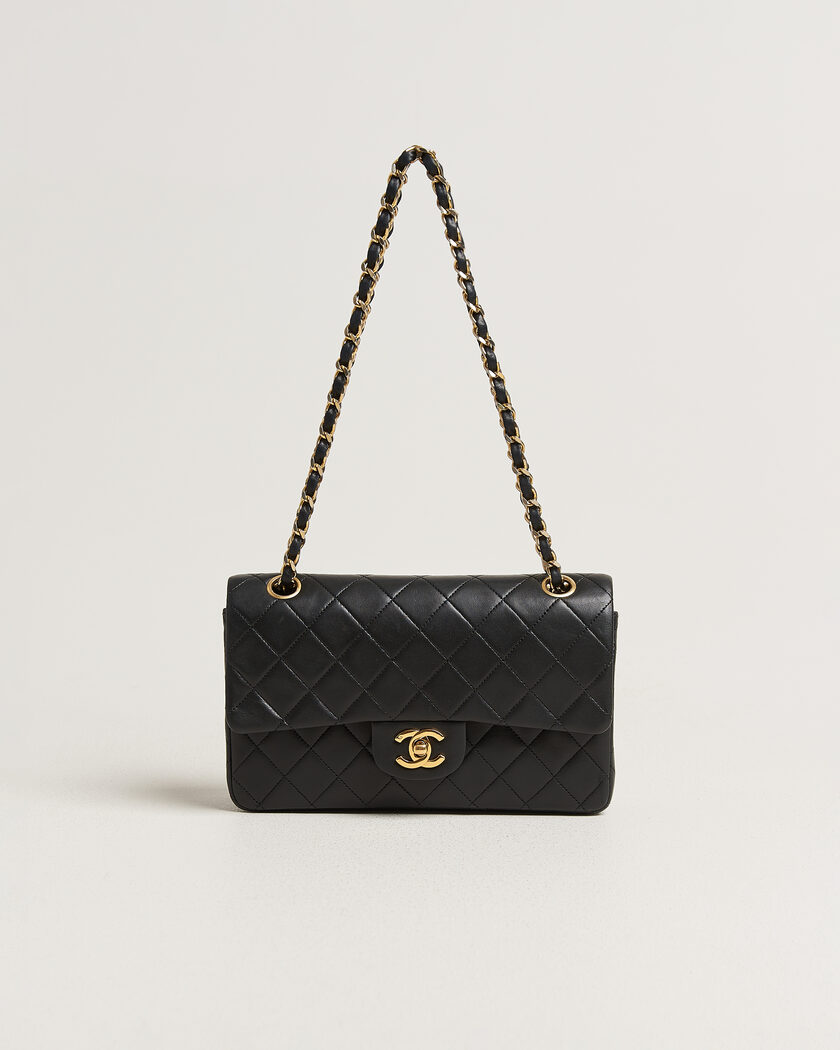 Chanel Pre-Owned Classic Small Double Flap Bag Lambskin Black – Zwart