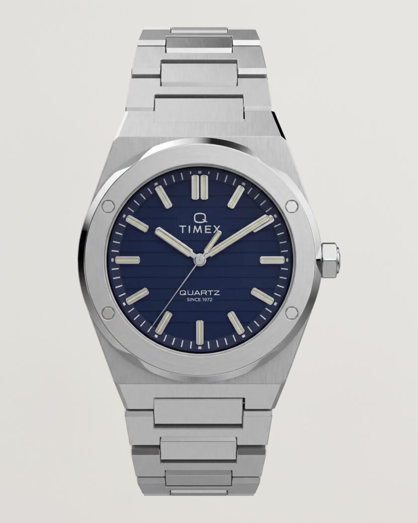 Timex Q Marbella Quartz Stainless Steel 40,5mm Blue Dial – Blauw