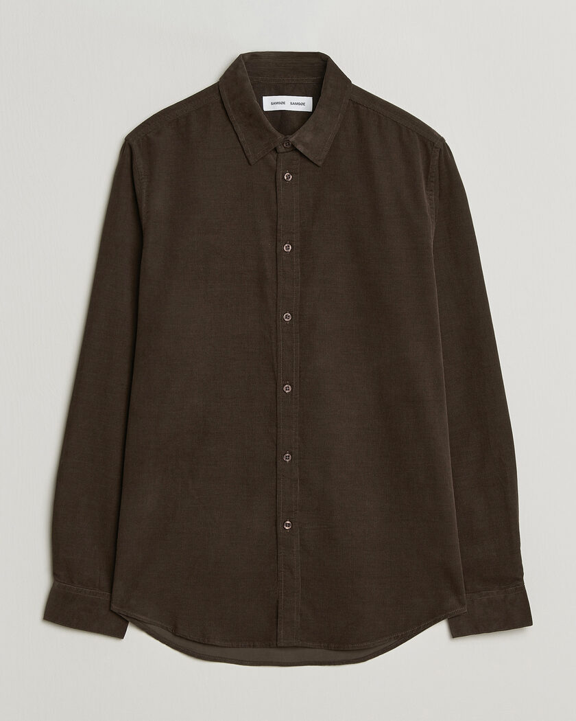 Samsøe Samsøe Liam Baby Cord Checked Shirt Delicioso – Bruin