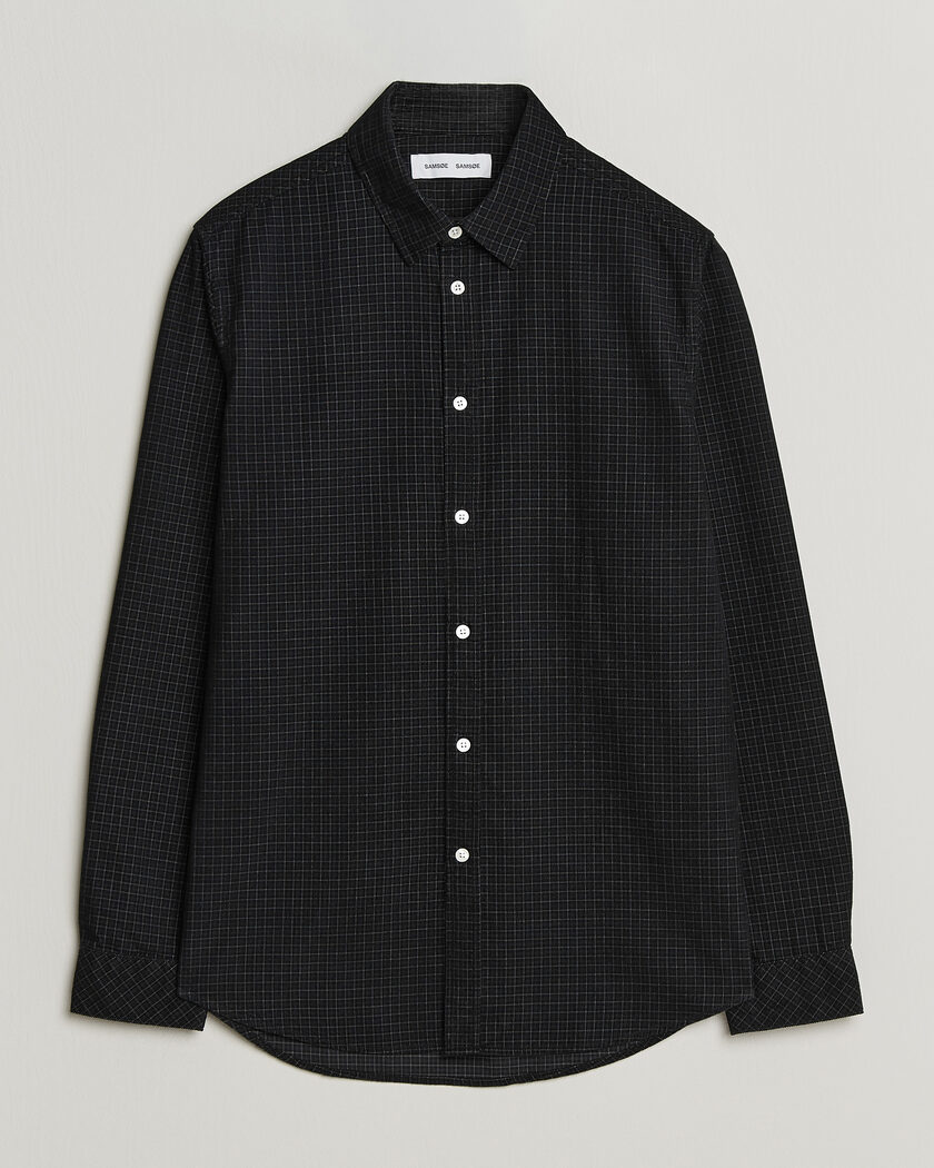 Samsøe Samsøe Liam Baby Cord Checked Shirt Black – Zwart