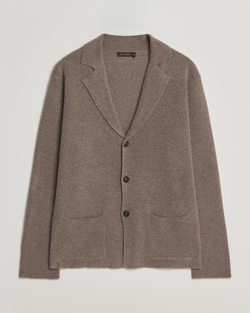 Oscar Jacobson Antonio Knitted Blazer Taupe – Bruin