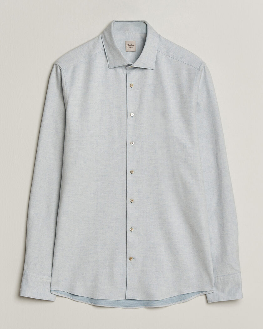 Stenströms Slimline Flannel Shirt Light Blue – Blauw