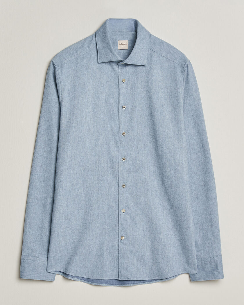 Stenströms Slimline Flannel Shirt Blue – Bleu