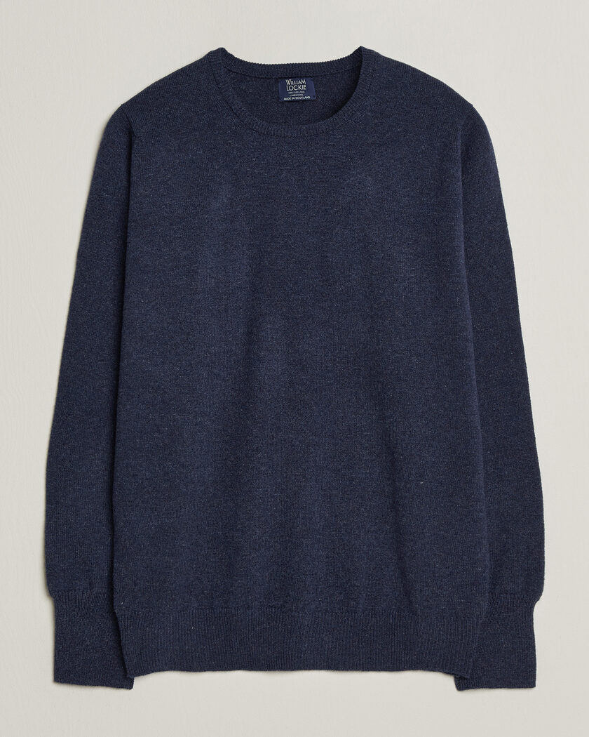 William Lockie Rob Lambswool Crewneck Astra – Blauw