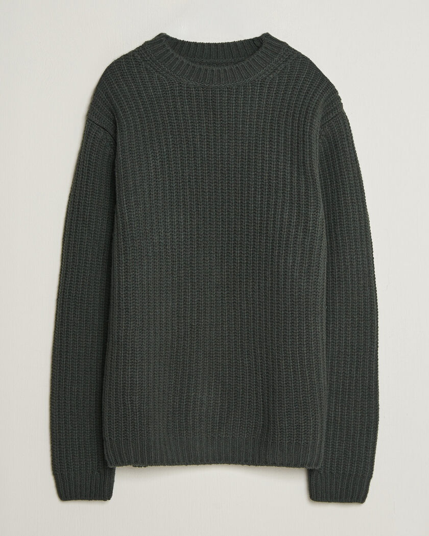 Nudie Jeans Gurry Chunky Knitted Sweater Racing Green – Groen