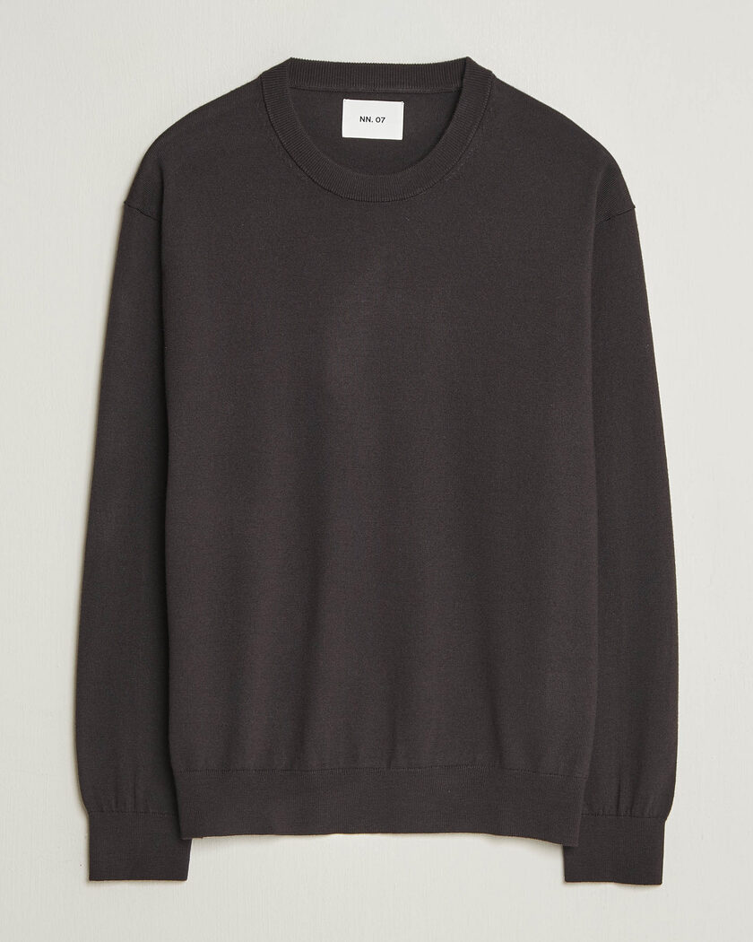 NN07 Nate Wool Knitted Crew Neck Deep Truffle – Bruin