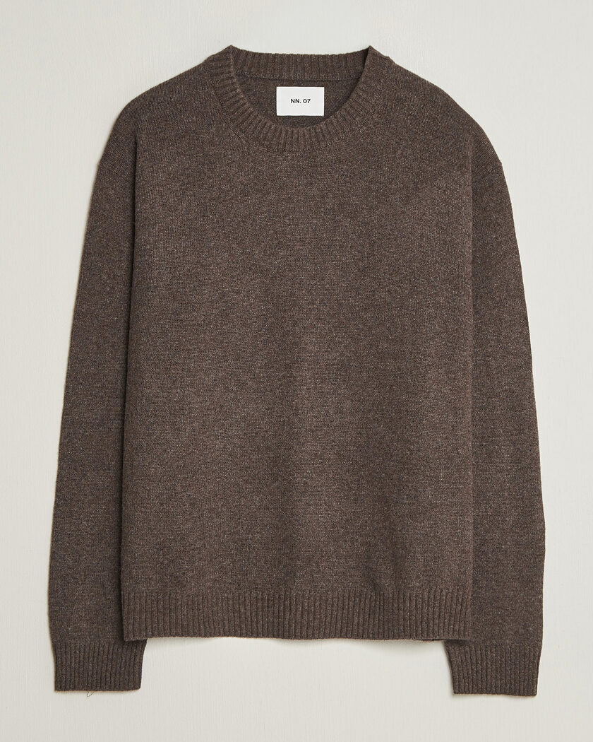 NN07 Russel Wool/Cotton Knitted Sweater Mable Husk – Bruin