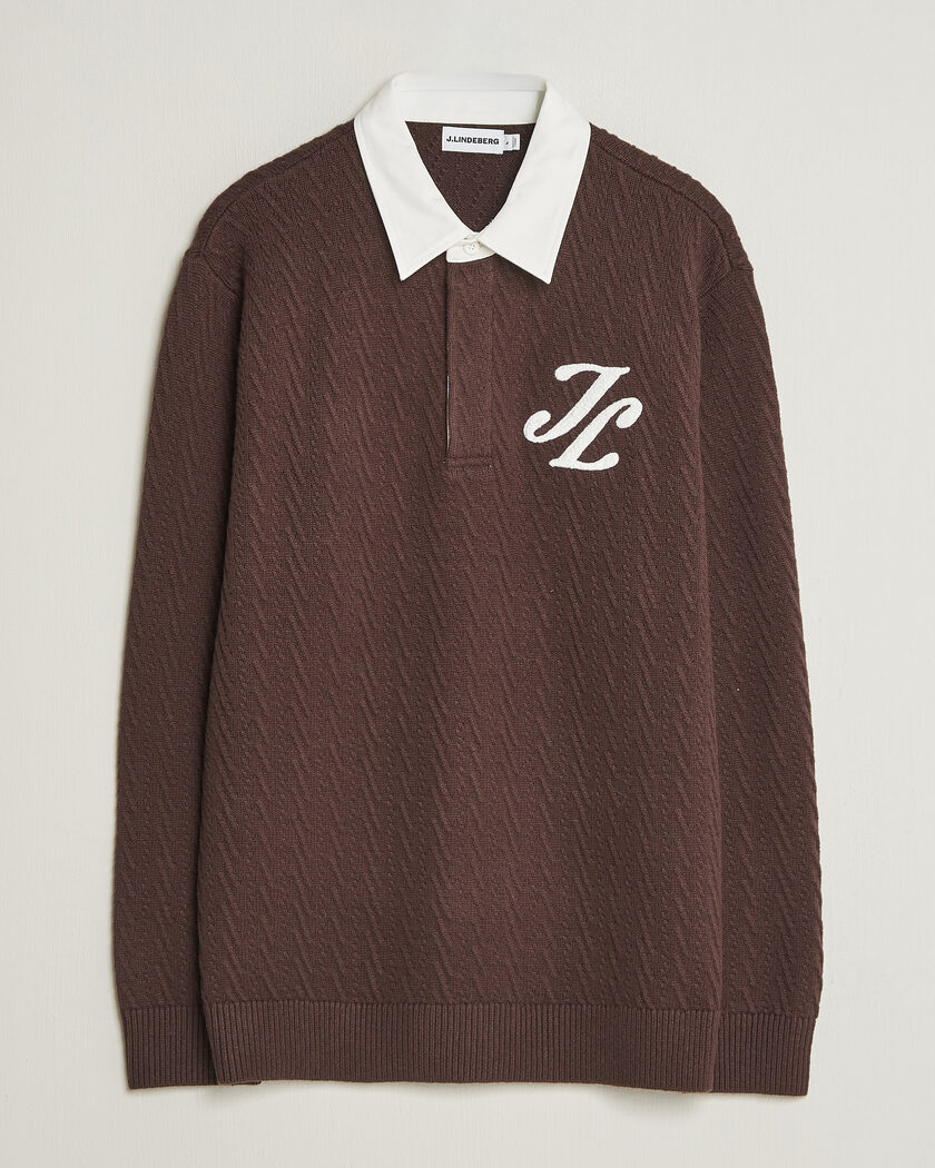 J.Lindeberg Johnny Knitted Rugby Seal Brown – Marron