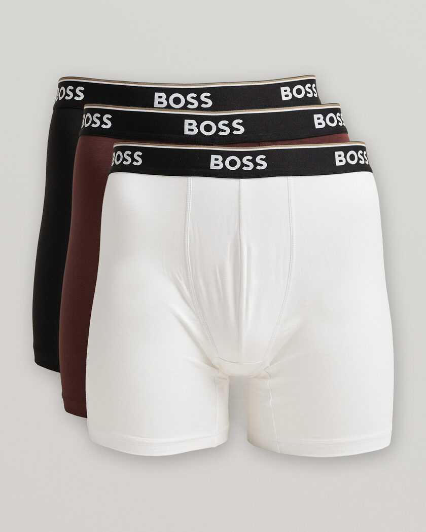 BOSS BLACK 3-Pack Long Leg Boxer Burgundy/White/Black – Multicolore