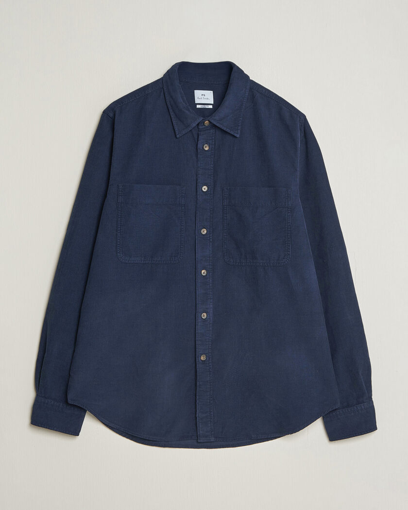 PS Paul Smith Casual Fit Corduroy Shirt Navy – Bleu