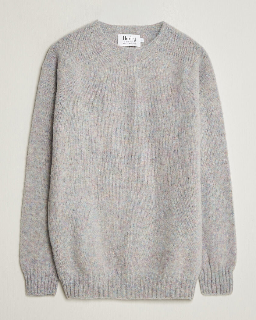 Harley Of Scotland Brushed Supersoft Lambswool Crewneck Aurora – Meerkleurig