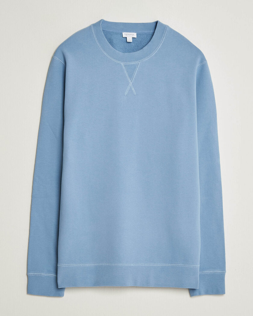 Sunspel Loopback Sweatshirt Studio Blue – Bleu