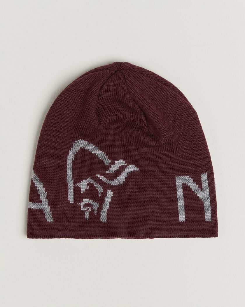 Norrøna Mid Merino Wool Logo Beanie Port – Rood