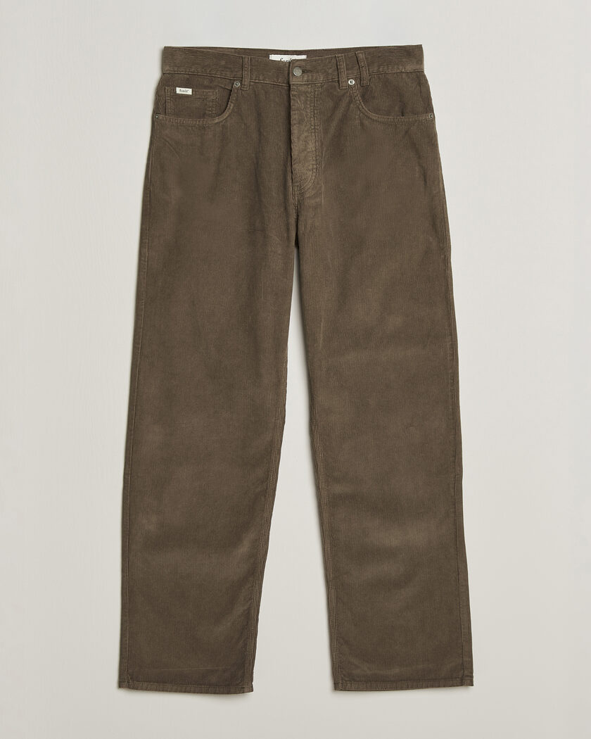 Forét Moor Relaxed Fit Corduroy Pants Faded Wood – Marron