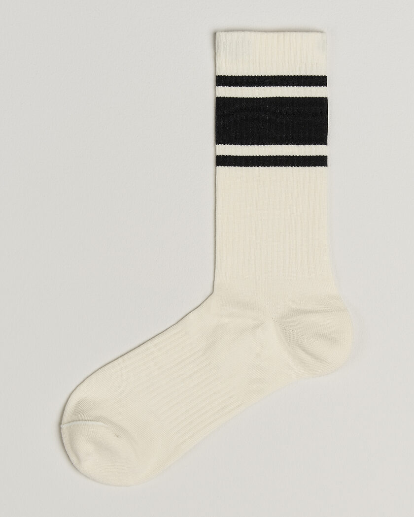 Sweyd Triple Stripe Cotton Socks White/Black – Wit