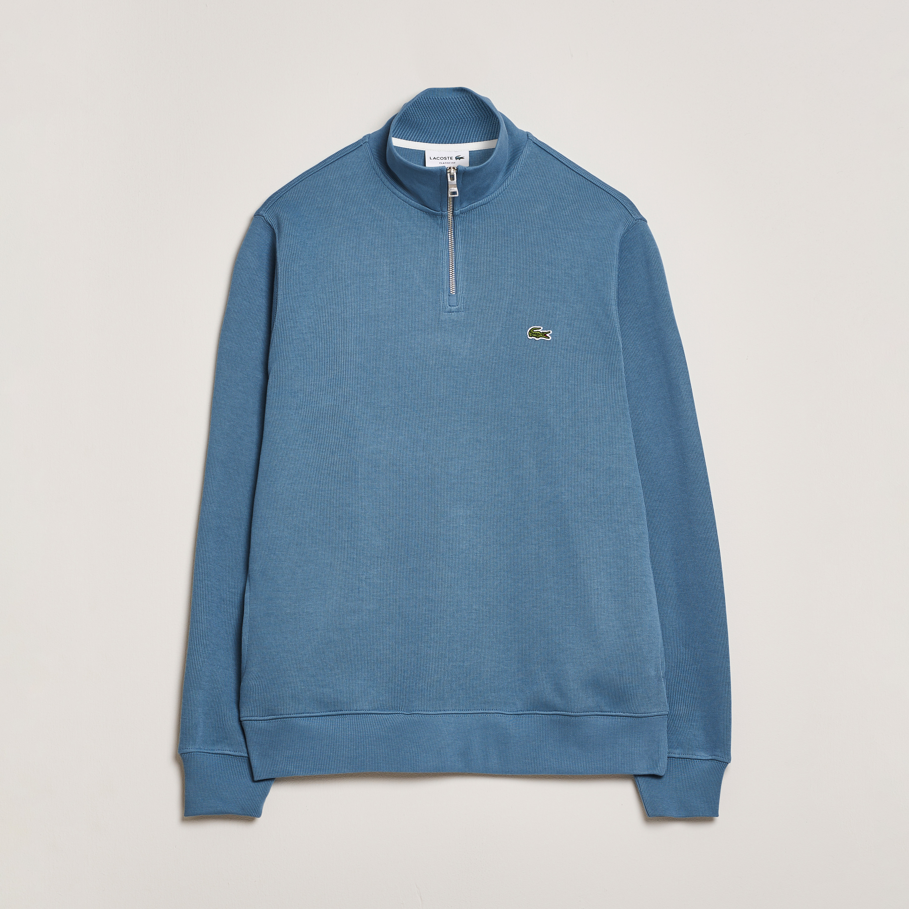 Lacoste Rib Interlock Half Zip Limestone | Man - CareOfCarl.nl
